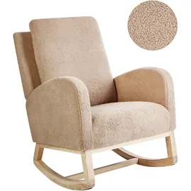 Beliani Schaukelsessel Alsta Bouclé 72 x 71 x 70 cm Beige