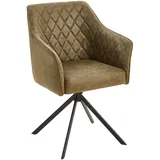 Livetastic Armlehnstuhl, Olivgrün, Holz, Metall, Textil, Pappel, Sperrholz, Füllung: Schaumstoff, eckig, 61x91x58 cm, inklusive Armlehnen, Esszimmer, Stühle, Esszimmerstühle, Armlehnenstühle