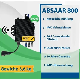 epp solar Balkonkraftwerk 880W Bifazial Komplettset mit 800W WIFI Wechselrichter PV Anlage