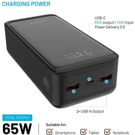 FIXED Zen2 30 Plus mit LCD-Display und PD 65W 30.000mAh schwarz