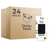 The Cheeky Panda - Bambus Strohhalme - 24x 250 Stück - Farbe: Schwarz - Umweltfreundliche & biologisch abbaubare Trinkhalme - Ideal für Drinks, Cocktails & Smoothies