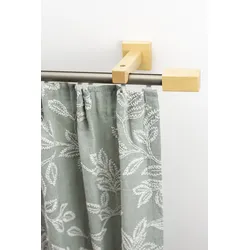 Gardinenschiene GARESA "Cubus, Quader Innenlauf", beige (natur, chromfarben), L:560cm, Gardinenstangen, Innenlauf-Vorhanggarnitur, verlängerbar, Holz-Aluminium