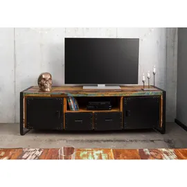 Massivmoebel24 INDUSTRIAL TV-Board 178x43x55 cm Mehrfarbig Holz/Metall/Massivholz