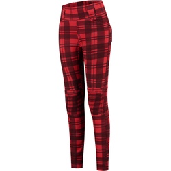 Rusty Stitches Claudia V2 karierte Damen Motorrad Textilhose, schwarz-rot, Größe 36