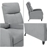 [en.casa] Relaxsessel Bregenz Textil 60 x 102 x 92 cm Hellgrau mit verstellbarer Rückenlehne