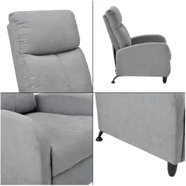 [en.casa] Relaxsessel Bregenz Textil 60 x 102 x 92 cm Hellgrau mit verstellbarer Rückenlehne