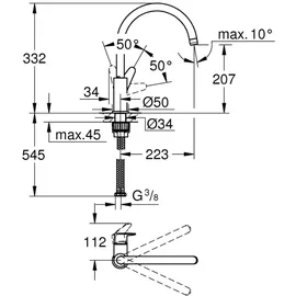 Grohe Start Curve Küchenarmatur Silber