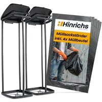 Hinrichs Müllsackständer 2er Set mit Deckel und Klemmring Inkl. 4 Müllsäcke