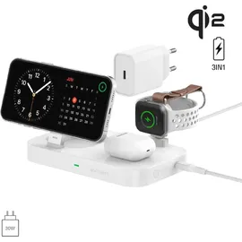 4smarts Qi2 Ladestation Trident mit Charger für Apple Watch, weiß