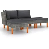 vidaXL Garten-Lounge-Set 4-tlg. grau 3059709