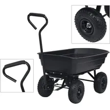 vidaXL Bollerwagen 300 kg 75 L schwarz