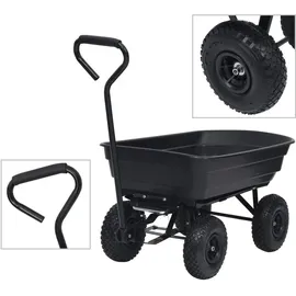 vidaXL Bollerwagen 300 kg 75 L schwarz