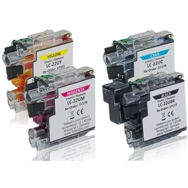 Tintencenter Multipack kompatibel zu Brother LC22U enthält 4x Tintenpatrone