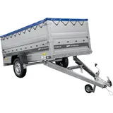 Leichter Anhänger 264x125 UNITRAILER FORCE 264 KIPP mit BIS-Seitenwänden, H-0-Rahmen und blauer Plane