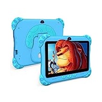 Ascrecem Kinder Tablet 7 Zoll Android Tablet für Kinder mit WiFi Dual Kamera Bluetooth,Kindersicherung,Quad Core,2GB+32GB ROM,Kleinkind Kindertablet ab 3-14 Jahre für mädchen Junge Youtube Google Play