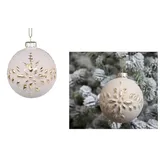 Chic Antique Weihnachtskugel mit Goldmuster Fleur, Ø 8 cm, antique puder