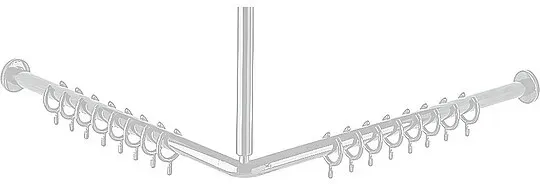 Duschvorhangstange Normbau aus Nylon mit 18 Vorhangringen, weiß, Länge 900 mm - 0781020019
