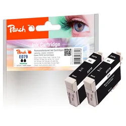 Peach Doppelpack Tintenpatronen schwarz kompatibel zu Epson T0791BK*2, C13T07914010*2