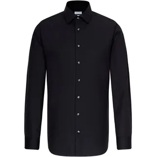 Seidensticker Herren Shaped Bügelfrei Kent Langarm Business Shirt, schwarz. 46