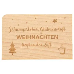 Holzpost Postkarte Schneegestöber