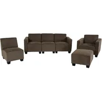 Mendler Modular Sofa-System Couch-Garnitur Lyon 3-1-1-1, Stoff/Textil ~ braun