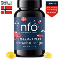 NFO OMEGA 3 KIDS [120 Kapseln] Fischöl mit EPA, DHA, Triglyceride, Vitamine D3/E