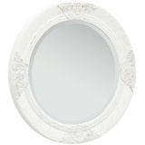 vidaXL Spiegel »Wandspiegel im Barock-Stil 50 cm Weiß« (1-St) weiß Runde - 50 cm x 50 cm