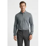 Boss Businesshemd "JOE", Herren, Gr. 42, N-Gr, dunkelgrau029, Web, Obermaterial: 55% Baumwolle, 45% Polyester, unifarben, regular fit normal, 2-Knopf-Manschette verstellbar, Hemden, mit Button-Down-Kragen, regular fit