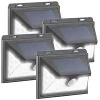 Luminea 4er-Set Solar-LED-Wandleuchten mit Bewegungs-Sensor, 350 lm, 7,2 Watt