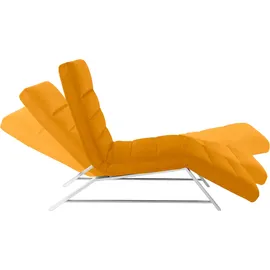 W.Schillig Relaxliege daily dreams Leder, Polyester 65 x 91 x 170 cm gelb mit Kissen
