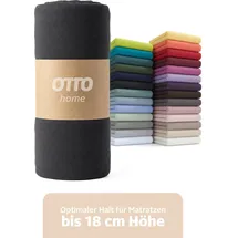 OTTO home Spannbettlaken Physalis Jersey 140 x 200 cm schwarz