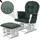 MCW Relaxsessel MCW-C76 Cord 320 g/m2 80 x 100 x 80 cm Grün/Weiß mit Hocker