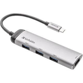 Verbatim USB-Hub, 4x USB-A 3.0, USB-C 3.0 [Stecker] (49147)