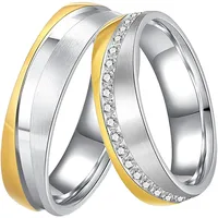 Trauring »Schmuck Geschenk Edelstahl Trauring Ehering Partnerring LIEBE«, wahlweise mit oder ohne Zirkonia, 35675128-72 edelstahlfarben-gelbgoldfarben ohne Zirkonia