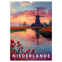 Calvendo Niederlande - Old School Poster Style (Wandkalender 2026