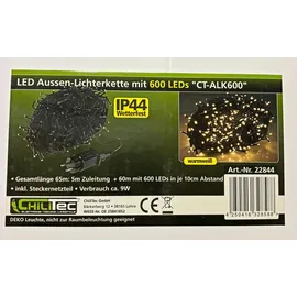 ChiliTec LED-Lichterkette Netzteil 60 m Warmweiß