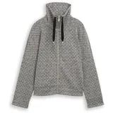 Tom Tailor Damen Loose Fit Sweatjacke mit Stehkragen, beige, Meliert, Gr. M