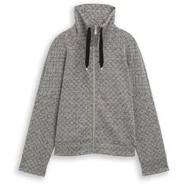 Tom Tailor Damen Loose Fit Sweatjacke mit Stehkragen, beige, Meliert, Gr. M