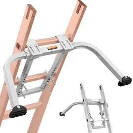 Vevor Leiterstabilisator, robuster Stahlleiter-Dachhaken, Leiterstabilisator mit Flügelspannweite/Wandverlängerungszubehör, stabile Leiterabstandshalterarme für Dachrinnen mit rutschfesten Gummifüßen