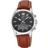 ETT Eco Tech Time Professional World Timer Leder 45 mm EGA-11713-21L