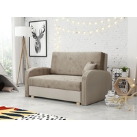 MIRJAN24 Schlafsofa Viva Soft II, mit Bettkasten und Schlaffunktion, 2 Sitzer Polstersofa inkl. Kissen, Wohnlandschaft beige