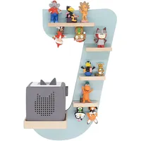 BOARTI Kinderregal Buchstabe J hängend für Toniebox und Tonie Figuren platzsparendes Regal Maße: H. 47 x B. 32 x T. 19 cm Wandregal für Musikbox und Figuren Aufbewahrung mit Magneteinsätzen Aufbewahrungsregal Holz