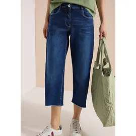 Cecil 3/4 Wide Leg Jeans, im Loose Fit - blau