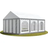 TOOLPORT Partyzelt 4,00 x 6,00 m grau/weiß (7219)