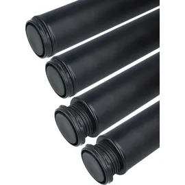 MS Beschläge Möbelfuß 4er Set 710 mm Schwarz matt