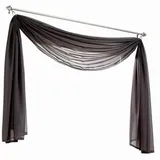 Olivia's Stylism Boutique Querbehang Deko Gardinen aus transparentem Voile Schals H*B 600 * 145cm Grau