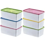 Annastore 6 x hochwertige Tiefkühldosen von -20°C bis + 100°C - Gefrierdosen - Luftdicht - Tiefkühlboxen - Gefrierboxen - Vorratsdosen (6 x 3500 ml)