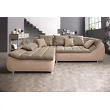 INOSIGN Ecksofa »Imola elegant und bequem, aktuelle Steppung im Sitz, L-Form«, wahlweise mit Bettfunktion
