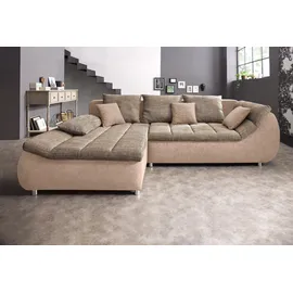INOSIGN Ecksofa »Imola elegant und bequem, aktuelle Steppung im Sitz, L-Form«, wahlweise mit Bettfunktion