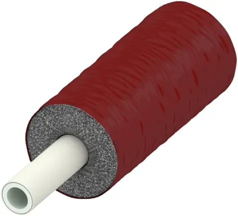 Tece logo Verbundrohr PE-RT/Al/PE-RT vorgedämmt, RS 26 mm, rot, Dim. 25, 8702625, 25m 8702625